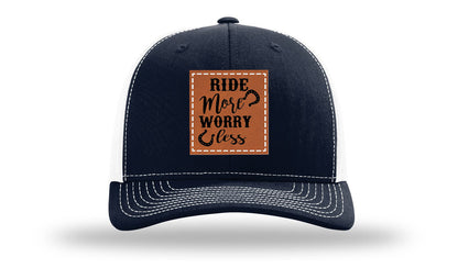Ride More Worry Less Leather Patch Richardson 112 Hat
