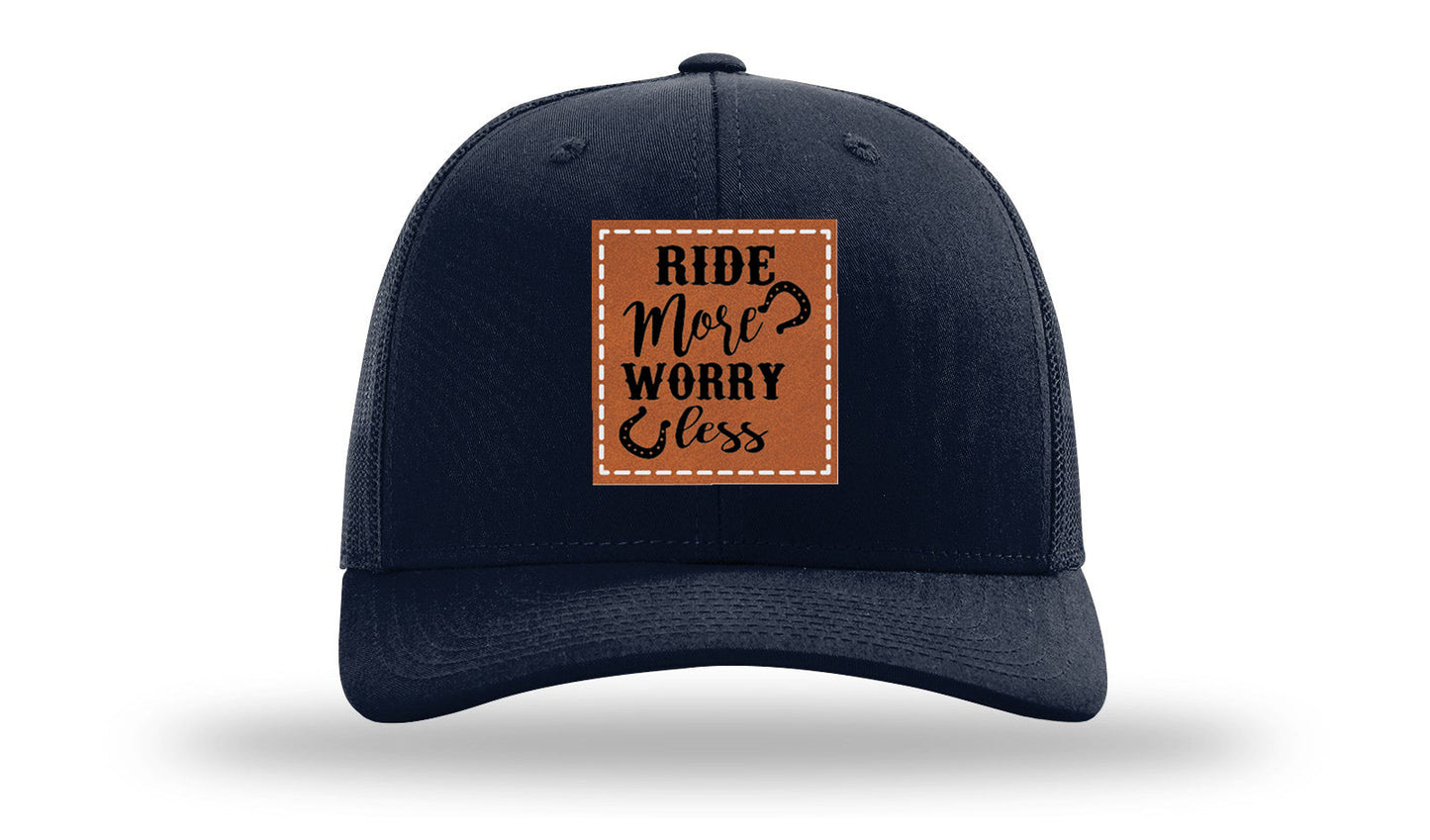 Ride More Worry Less Leather Patch Richardson 112 Hat