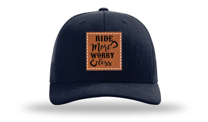 Ride More Worry Less Leather Patch Richardson 112 Hat