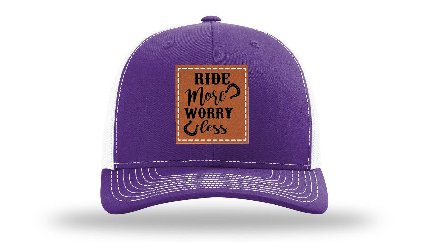 Ride More Worry Less Leather Patch Richardson 112 Hat