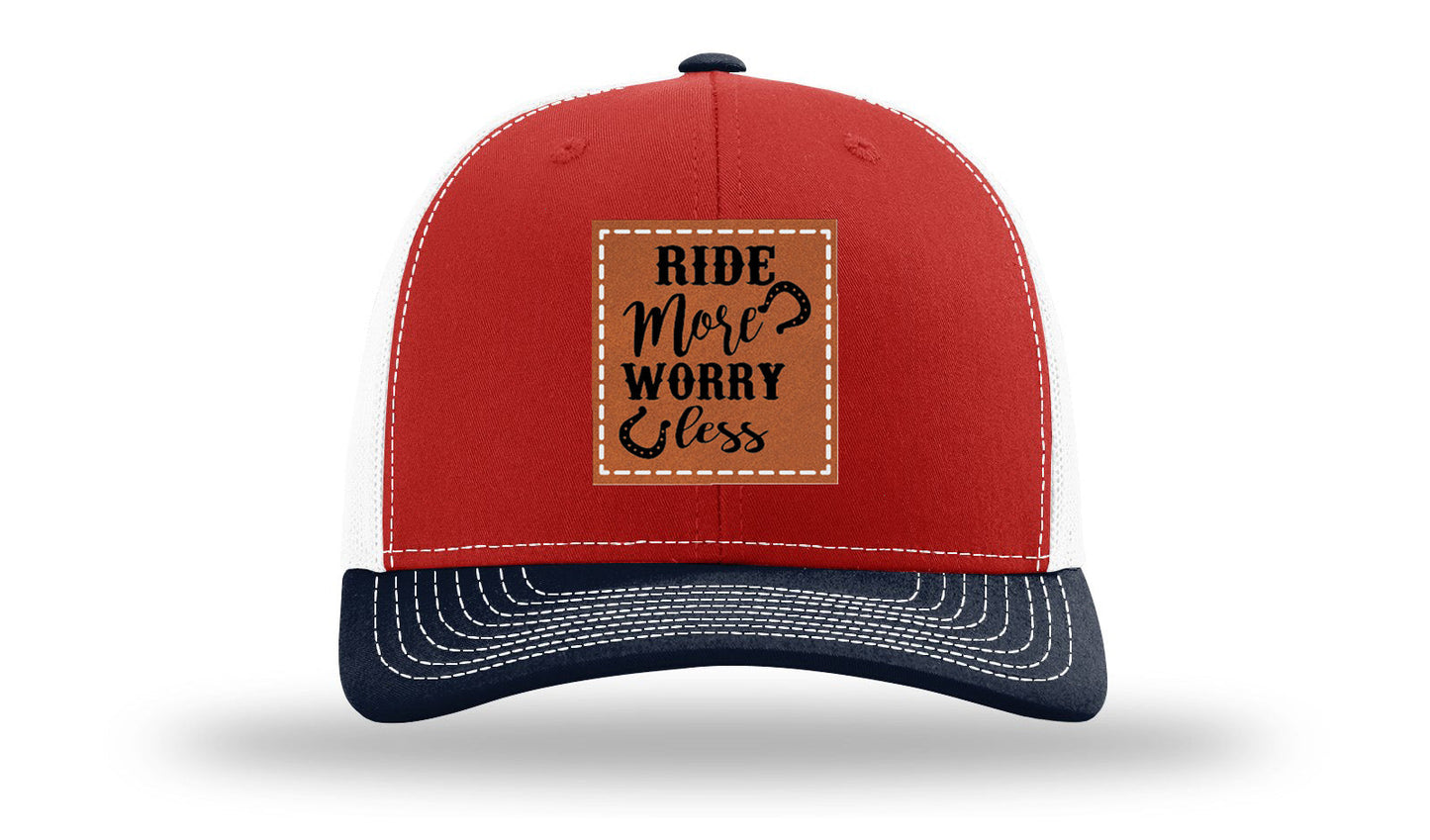 Ride More Worry Less Leather Patch Richardson 112 Hat