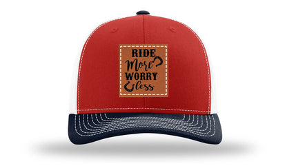 Ride More Worry Less Leather Patch Richardson 112 Hat