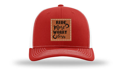 Ride More Worry Less Leather Patch Richardson 112 Hat