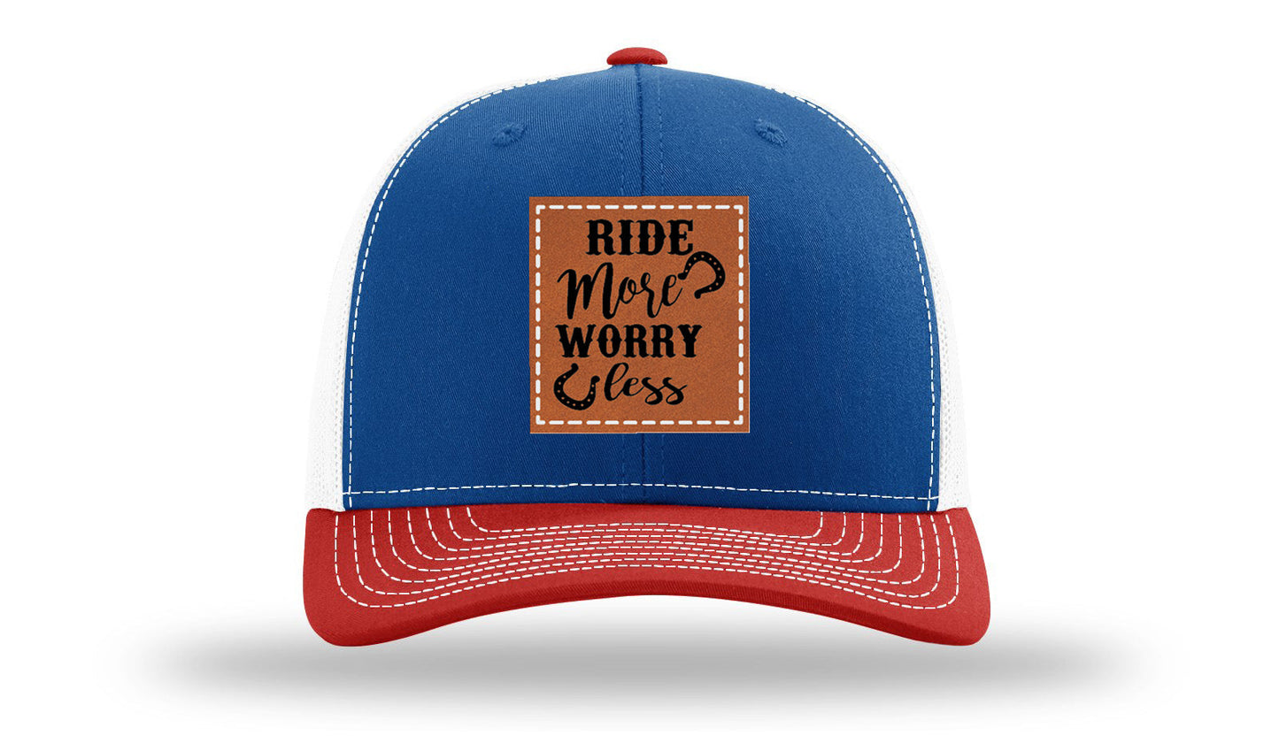 Ride More Worry Less Leather Patch Richardson 112 Hat