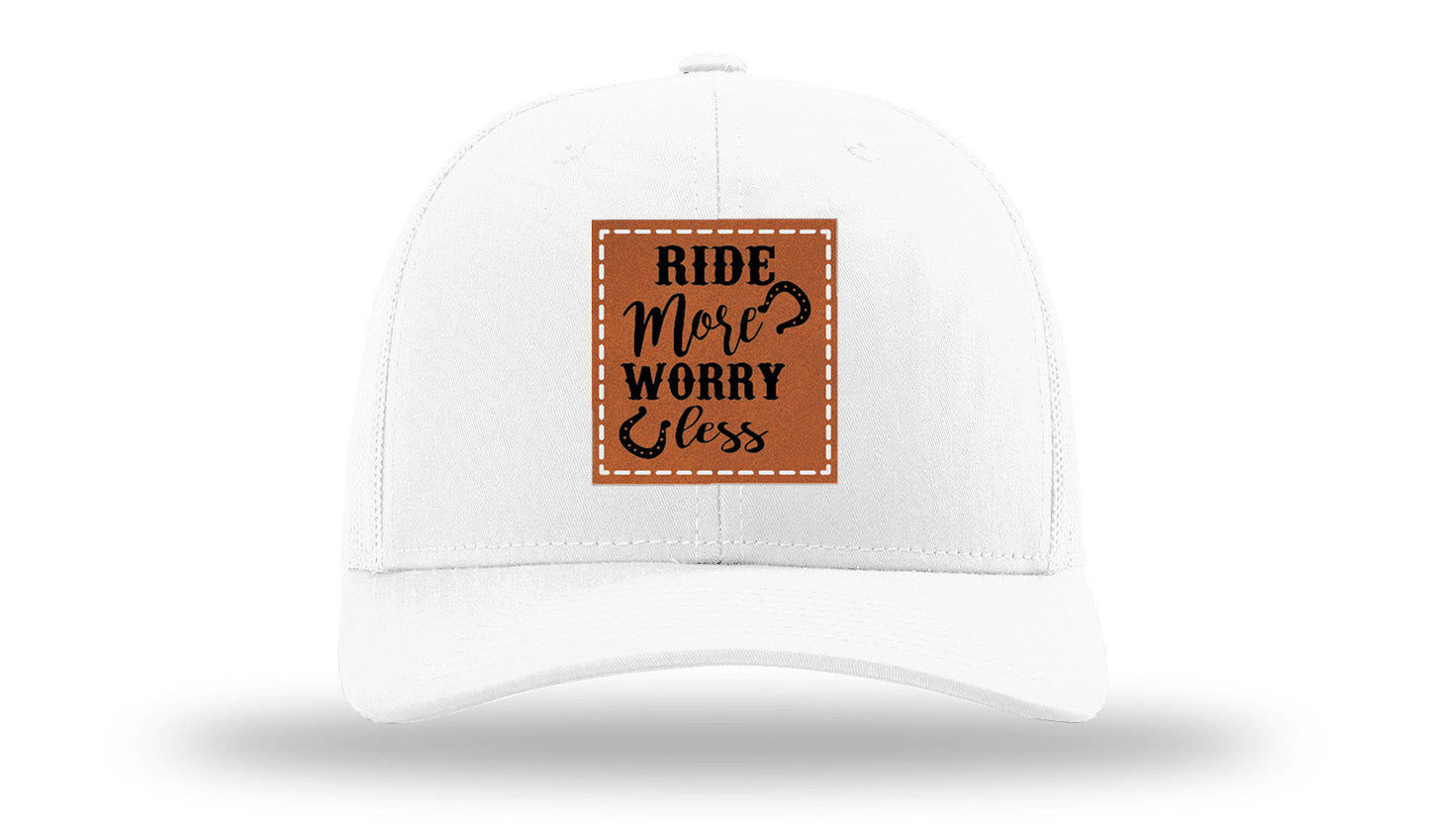 Ride More Worry Less Leather Patch Richardson 112 Hat