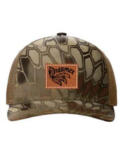 Load image into Gallery viewer, Dreamer Leather Patch Richardson 112 Duck Camo Hat
