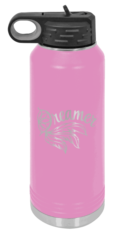 Dreamer - 32oz Water Bottle Laser Engraved- Light Purple