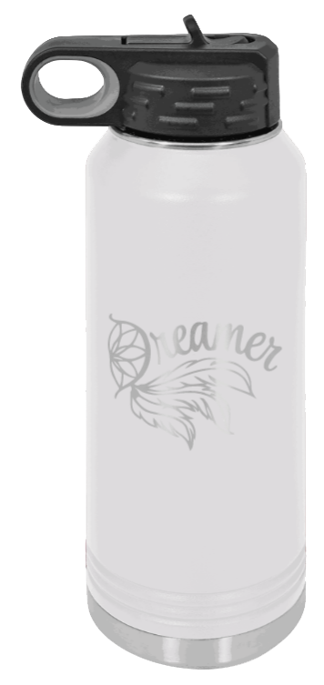 Dreamer - 32oz Water Bottle Laser Engraved- White