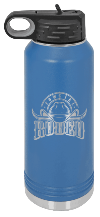 Rodeo Cowgirl - 32oz Water Bottle Laser Engraved- Royal Blue