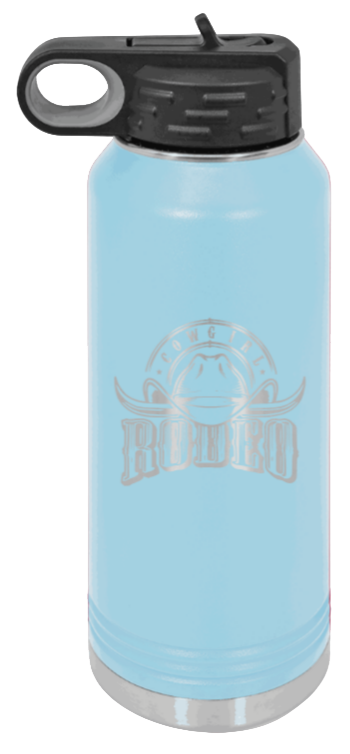 Rodeo Cowgirl - 32oz Water Bottle Laser Engraved- Light Blue