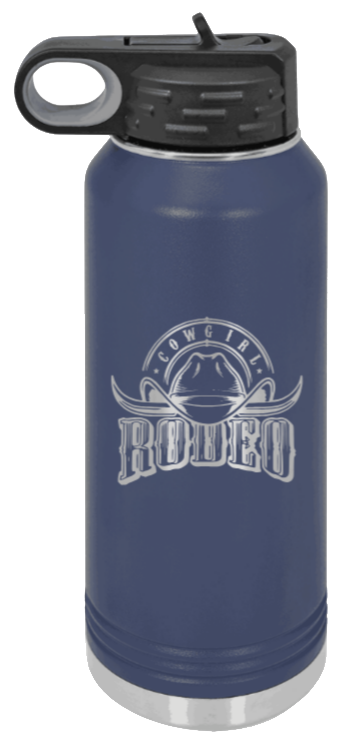 Rodeo Cowgirl - 32oz Water Bottle Laser Engraved- Navy