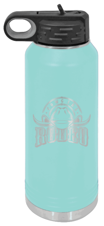 Rodeo Cowgirl - 32oz Water Bottle Laser Engraved- Teal