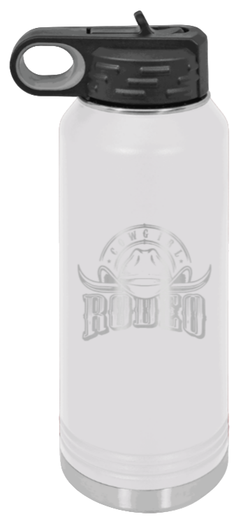 Rodeo Cowgirl - 32oz Water Bottle Laser Engraved- White
