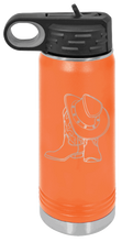 Load image into Gallery viewer, Cowboy Hat and Boots Laser Engraved Water Bottle (Etched)

