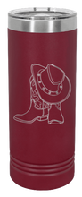 Load image into Gallery viewer, Cowboy Hat and Boots Laser Engraved Skinny Tumbler (Etched)
