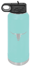 Load image into Gallery viewer, Cow Skull Laser Engraved Water Bottle (Etched)
