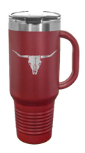 Load image into Gallery viewer, Cow Skull 40oz Handle Mug Laser Engraved
