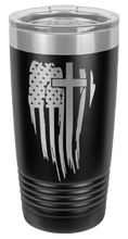 Load image into Gallery viewer, Cross Flag Vertical Laser Engraved Tumbler (Etched)
