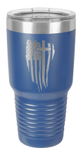 Load image into Gallery viewer, Cross Flag Vertical Laser Engraved Tumbler (Etched)
