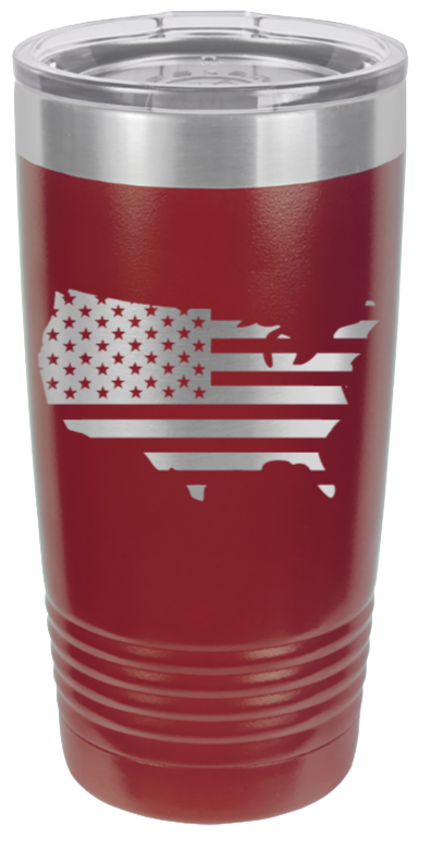 USA Flag Cutout - 20oz Tumbler