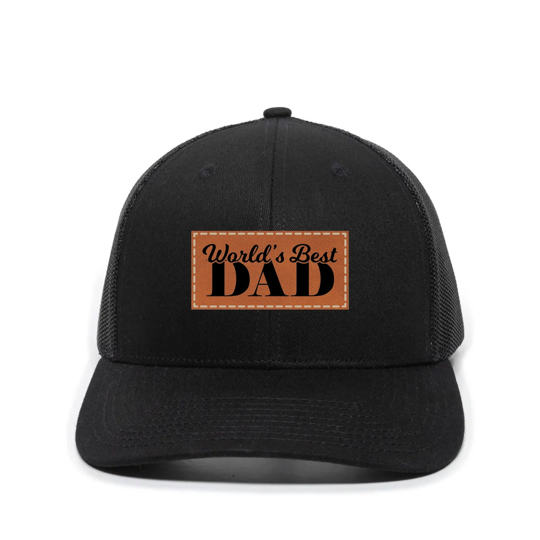 World's Best Dad Leather Patch Hat