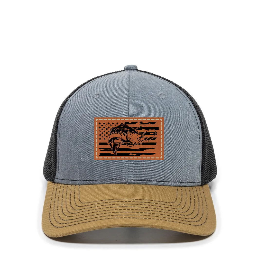 Bass Flag Leather Patch Hat