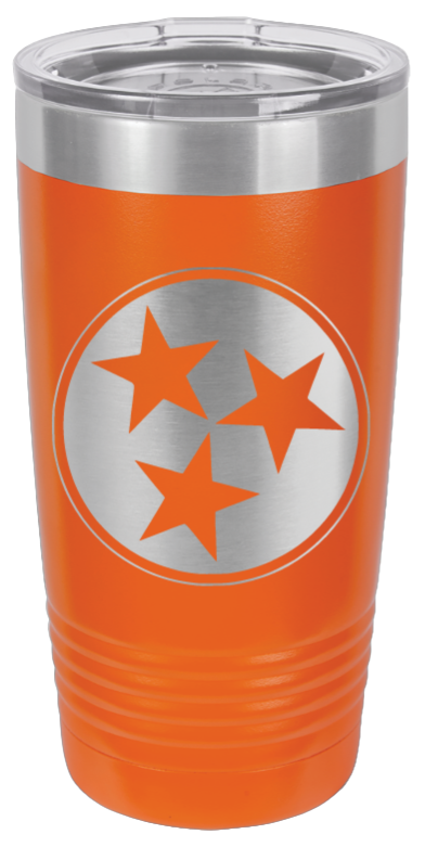 Tennessee Tri-Star Laser Engraved Tumbler (Etched)