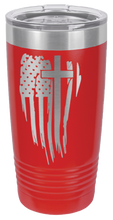 Load image into Gallery viewer, Cross Flag Vertical Laser Engraved Tumbler (Etched)
