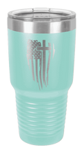 Load image into Gallery viewer, Cross Flag Vertical Laser Engraved Tumbler (Etched)
