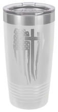 Load image into Gallery viewer, Cross Flag Vertical Laser Engraved Tumbler (Etched)
