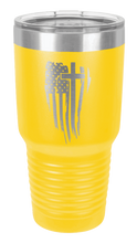 Load image into Gallery viewer, Cross Flag Vertical Laser Engraved Tumbler (Etched)
