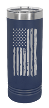 Load image into Gallery viewer, Distressed Flag Laser Engraved Skinny Tumbler (Etched)
