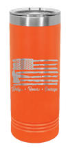 Load image into Gallery viewer, Fire Fighter Flag Laser Engraved Skinny Tumbler (Etched)
