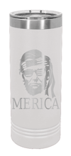 Load image into Gallery viewer, Abe &#39;Merica Laser Engraved Skinny Tumbler (Etched)
