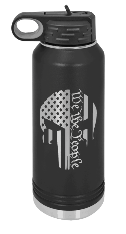 Punisher We The People Laser Engraved Water Bottle (Etched)