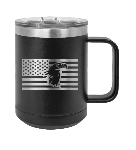 Eagle Flag 1 Laser Engraved Mug (Etched)