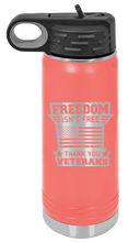 Load image into Gallery viewer, Freedom Isn&#39;t Free 2 Laser Engraved Water Bottle (Etched)
