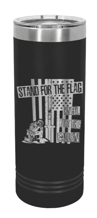 Stand For The Flag 2 Laser Engraved Skinny Tumbler (Etched)