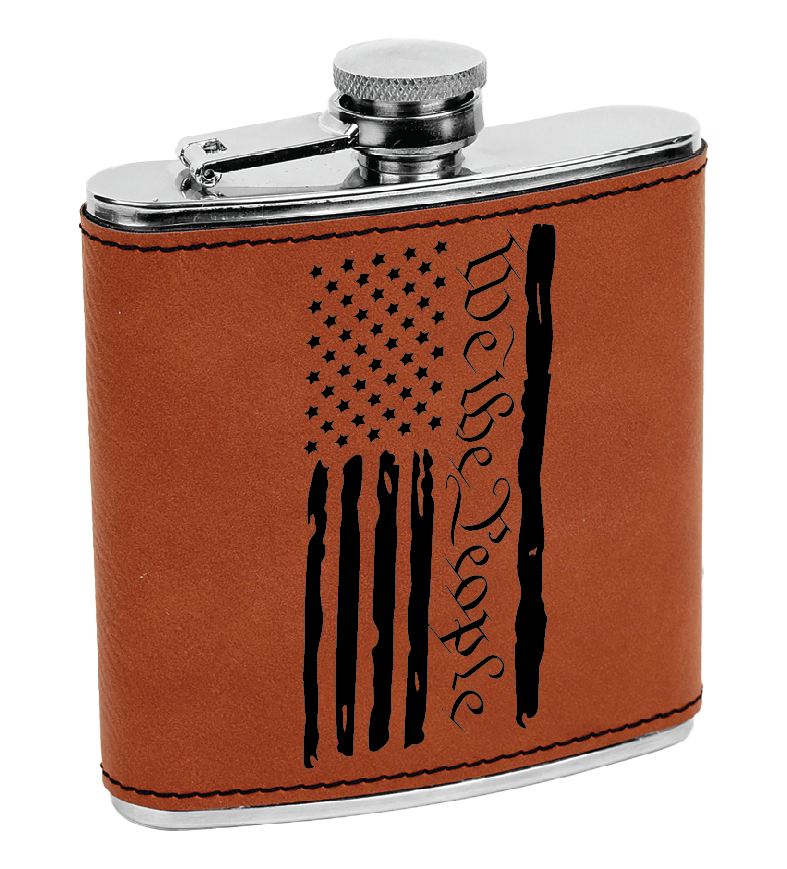 We The People Laser Engraved Flask