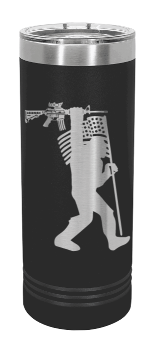Squatch AR Flag Laser Engraved Skinny Tumbler (Etched)
