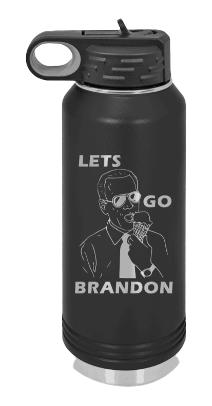 Let's Go Brandon Ice Cream Cone Water Bottle Laser Engraved (Etched)