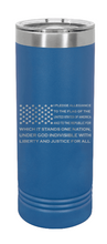Load image into Gallery viewer, Pledge Flag Laser Engraved Skinny Tumbler (Etched)
