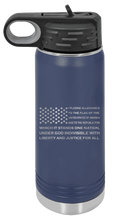 Load image into Gallery viewer, Pledge Flag Laser Engraved Water Bottle (Etched)
