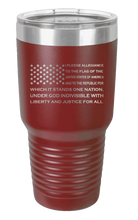 Load image into Gallery viewer, Pledge Flag Laser Engraved Tumbler (Etched)
