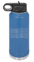 Load image into Gallery viewer, Pledge Flag Laser Engraved Water Bottle (Etched)

