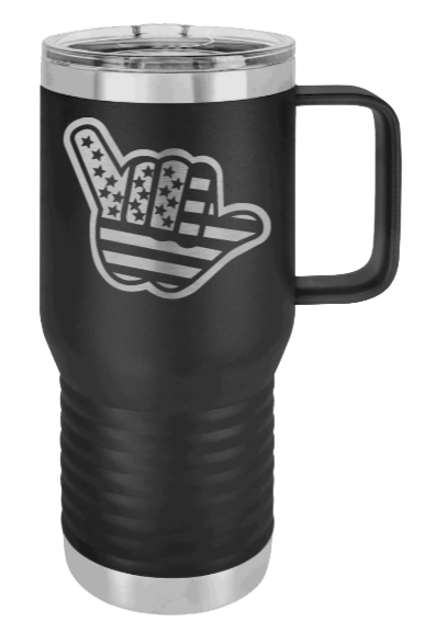 Shaka American Flag Laser Engraved Mug (Etched)