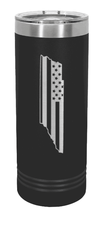Tennessee Flag Laser Engraved Skinny Tumbler (Etched)