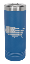 Load image into Gallery viewer, USA Flag Cutout Laser Engraved Skinny Tumbler (Etched)
