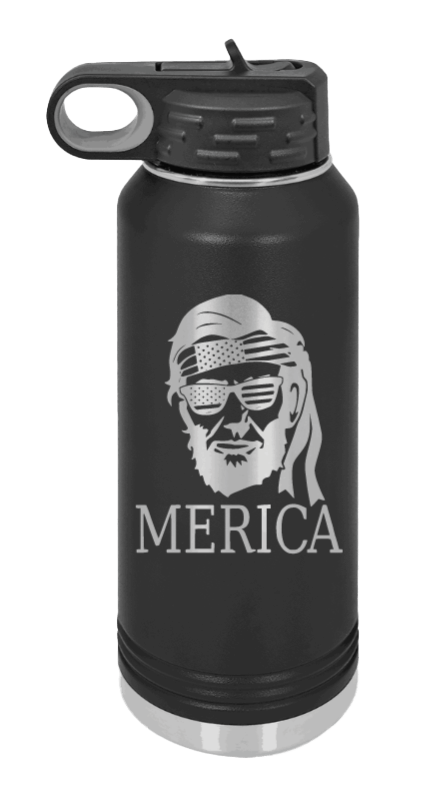 Abe 'Merica Water Bottle Laser Engraved (Etched)