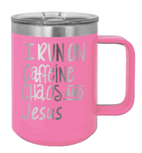 Load image into Gallery viewer, Caffeine Chaos &amp; Jesus Laser Engraved Mug (Etched)
